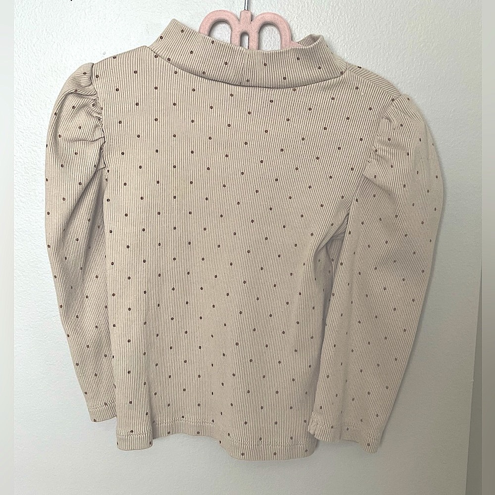 Baby Gap Ribbed Turtle Neck Puff Shoulder Long Sleeve